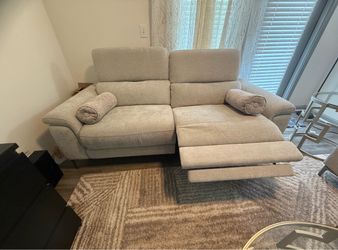 Light Beige Fabric Recliner Sofa