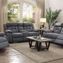 Brand New 2 PC Stone Reclining Sofa and Love Seat Set