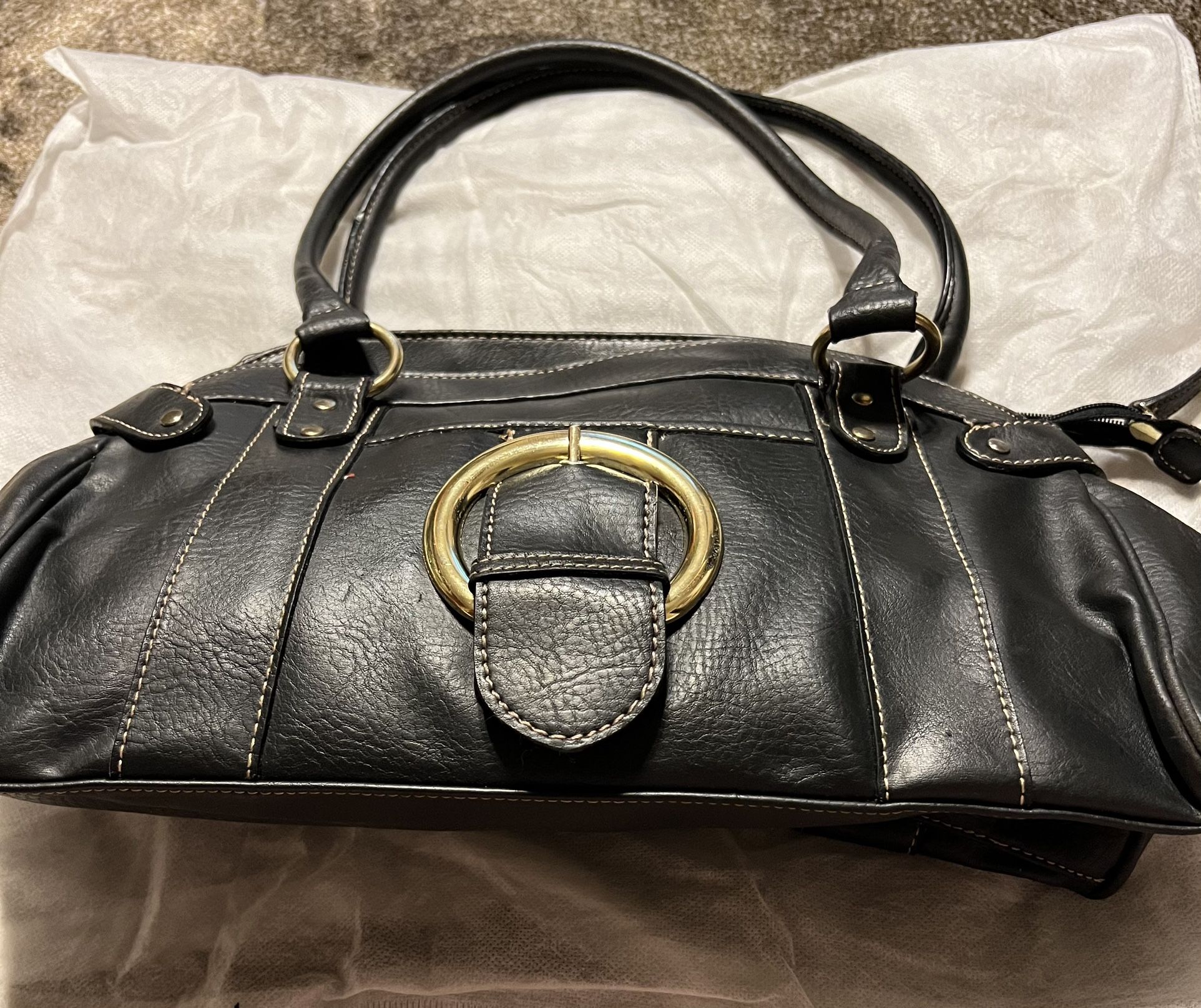 Black Leather Purse With Gold Hardware (pls Read Description Below)