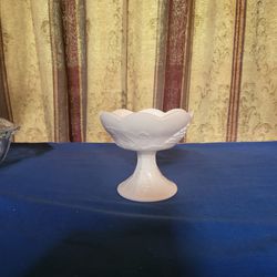 Vintage Milk Glass Candle Holder 