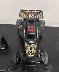 Vtg Golden Arrow R/C Radio Shack Frame Buggy Dune Buggy Car w/ Remote - Works