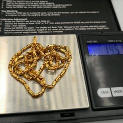 Solid 18kt Gold Baht Style Chain Cadena Estilo Baht En Oro 18kt Solido