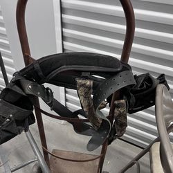 Tool belt leather work 5 holder sliding rig tool belt