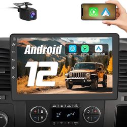 2+64GB Car Radio Stereo for 2007-2013 Chevrolet Silverado Tahoe Equinox GMC Sierra Yukon Android 12 CarPlay Android Auto Bluetooth GPS Navigation