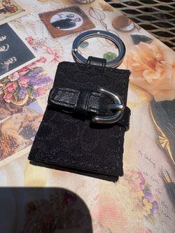 Coach Signature Picture Keychain Black Original