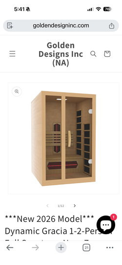 2026 Golden Designs Inc DYN-6119-03-FS 2-Person Sauna – New Condition - Pittsburgh, PA