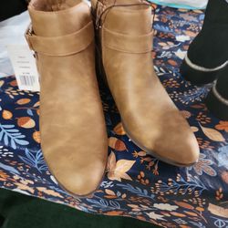 New Light Brown Leather Boots