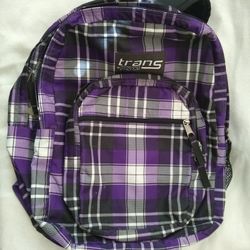 Jansport Purple Plaid Backpack 