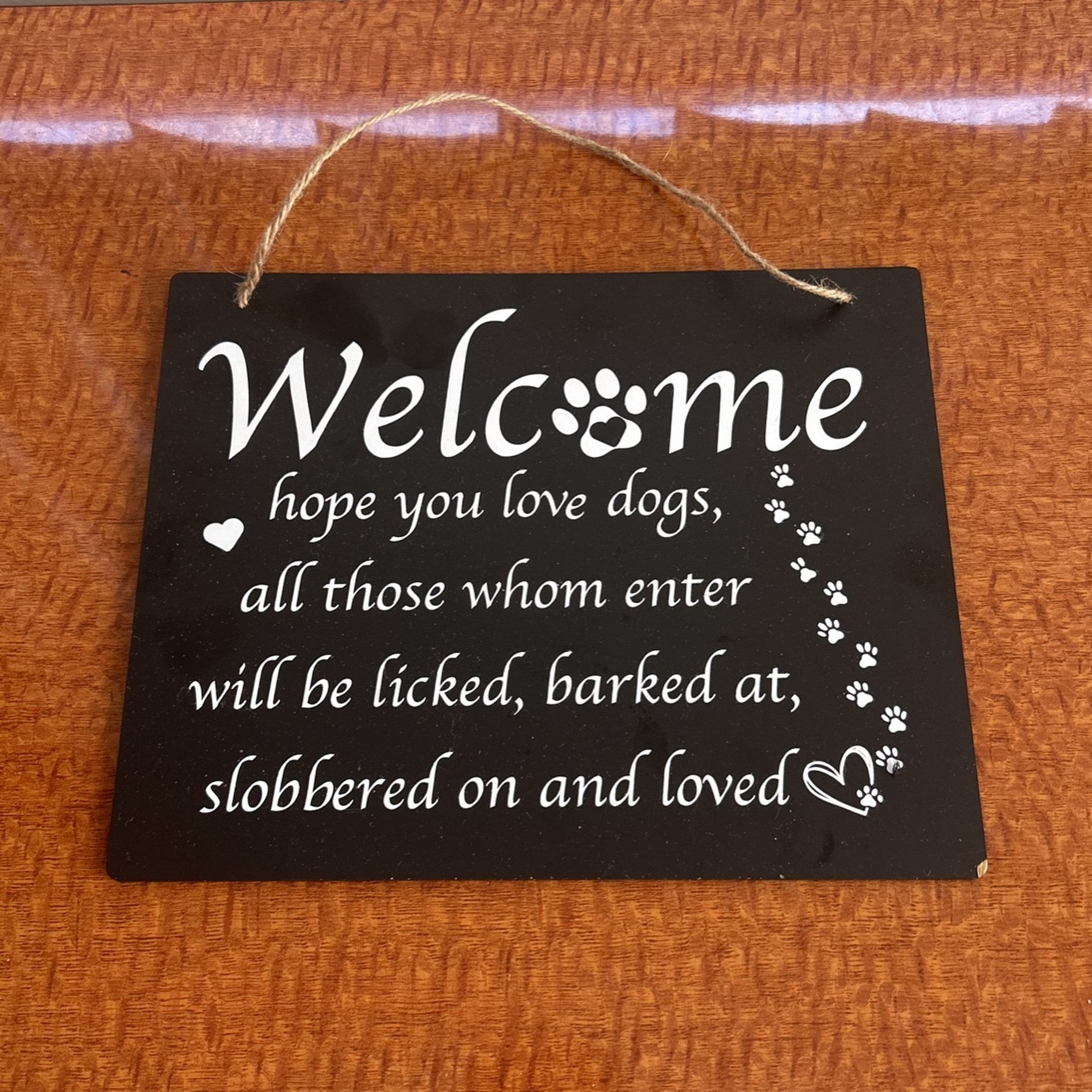 Welcome Chalkboard Dog Sig