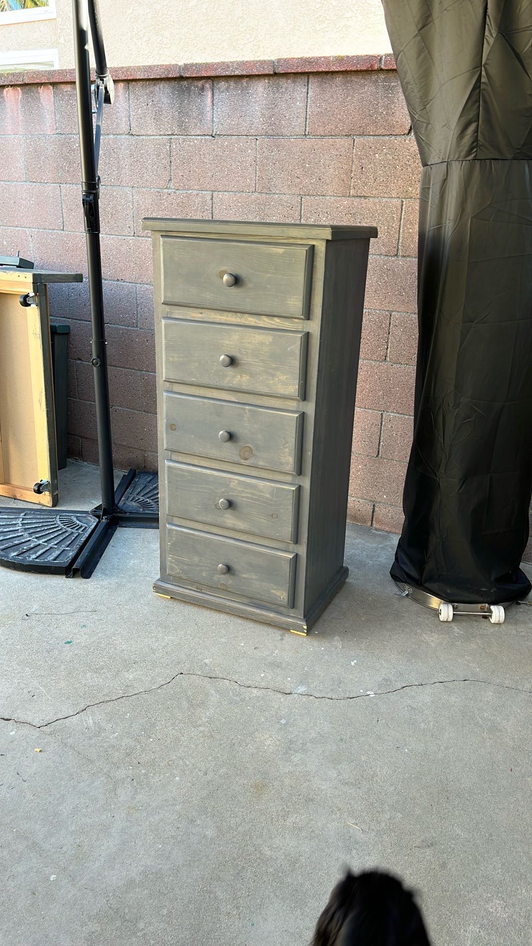 Grey 5 Drawer Dresser