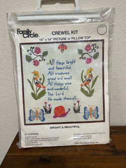 Vintage Family Circle ‘Bright & Beautiful’ Crewel Kit