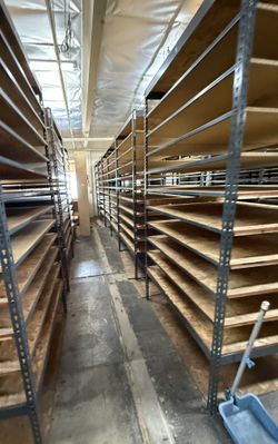 Industrial Racks 48 in W x 18 in D Used 12 Tier Storage Shelving Delivery Available