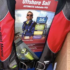 West-MARINE All Clear® Offshore (Automatic) Inflatable Life Jacket WITH HARNESS- hurry!