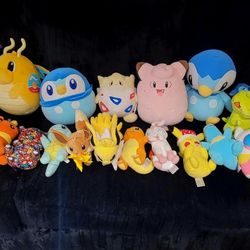 Pokemon Plush Squishmallows Dragonite Hello Kitty And More 28 Plushies Lot