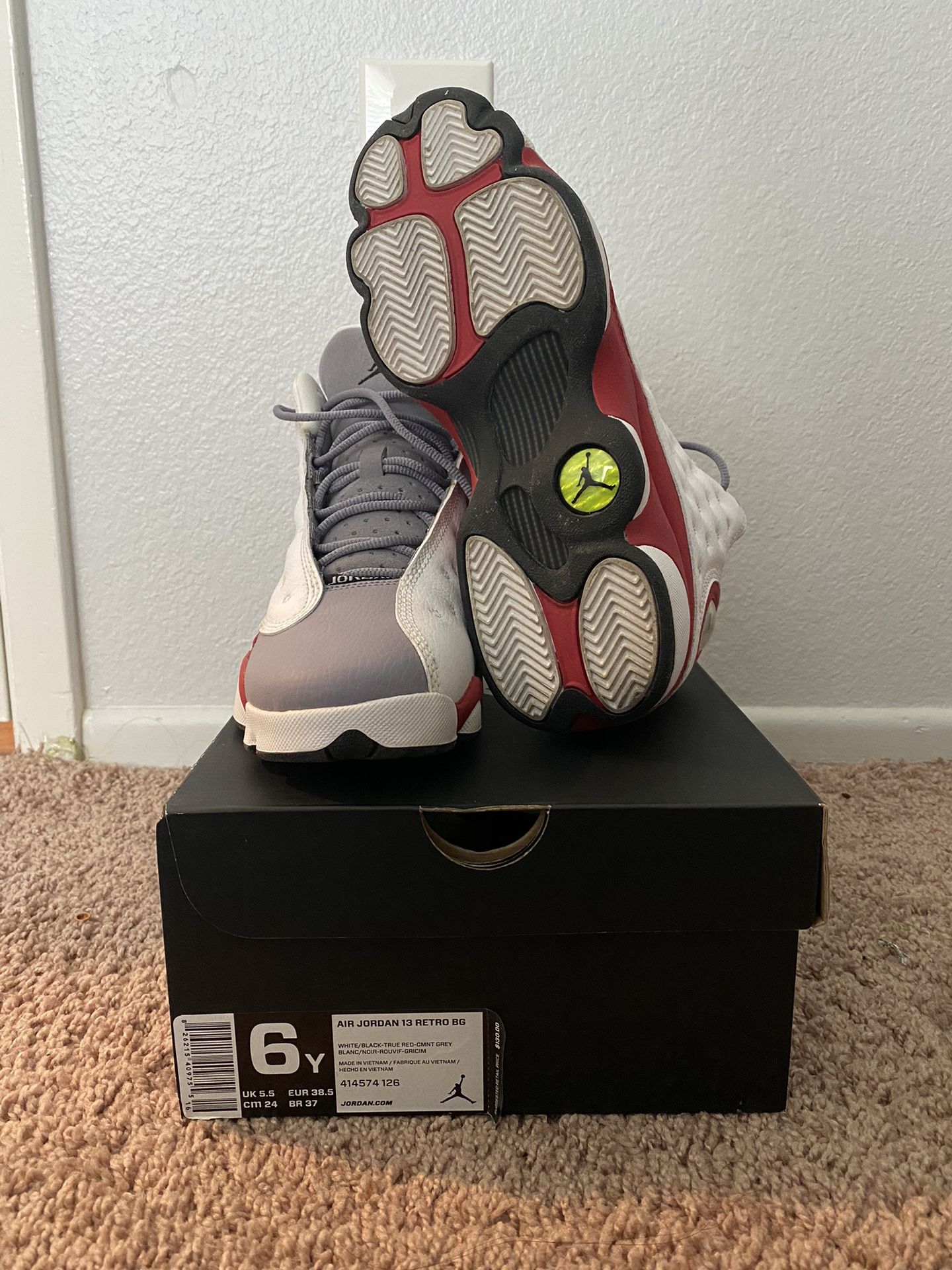 Jordan 13 Retro BG “Grey Toes” Sz. 6Y