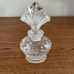 Heavy Crystal Perfume Bottle W/Lid