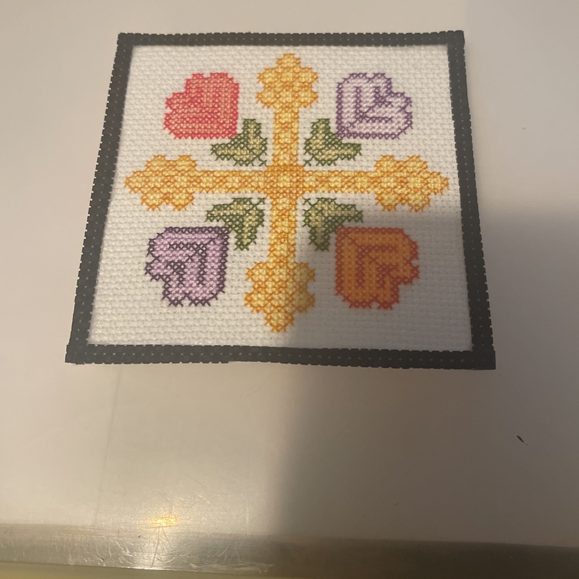 Cross Stitch Cross Magnet ( hand made) 