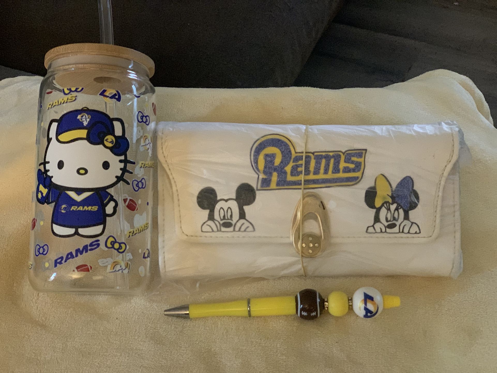 Beautiful Set Wallet/ Cross Body, Pen And Glass CupPICK UP ONLY