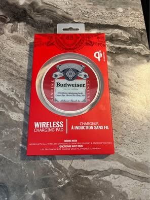 new sealed Budweiser wireless charging pad
