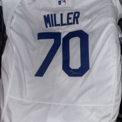 Authentic Bobby Miller Dodger Jersey Signed
