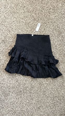 New With Tags Young Ladies Girls Black Mini Ruffle Skirt Size Large 