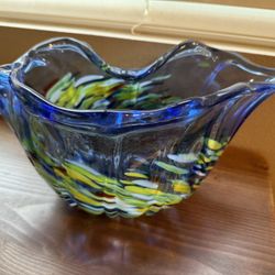 Sea Shell Vase Table Decor Blown Glass 