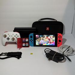 Nintendo Switch Bundle – 5 Games, Carring case, Controller, 256 GB SD Card, Dock