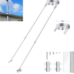 2025 Update Silver Plated High-End Ebusin 10" Extended Roof Bracket Supports Chimney Stove Pipe for DuraVent Triple Wall 6" I.D,Suitable for All Outer