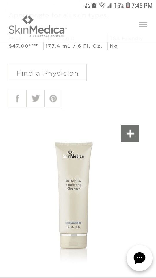 Skin Medica Aha/Bha exfoliating cleanser