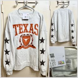 NWT Texas Longhorns Gameday  Couture Glitter Sleeve Sweatshirt Size XL