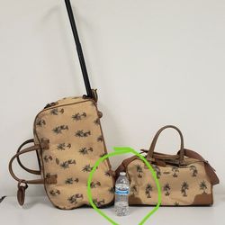 Diane Von Furstenberg Tapestry Palm Travel Rolling Carry On Duffle Luggage Bag