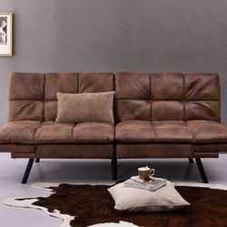 New in box Convertible Memory Foam Futon Couch Bed, Modern Folding Sleeper Sofa