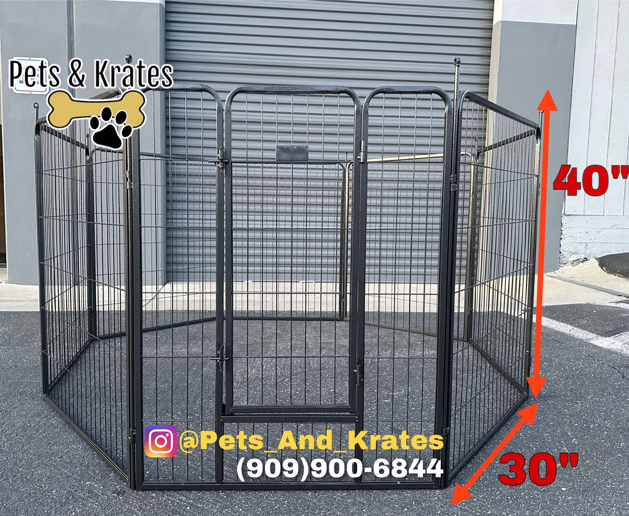 New! Heavy Duty Indoor & Outdoor Pet Playpen 40" x 8 Panels 