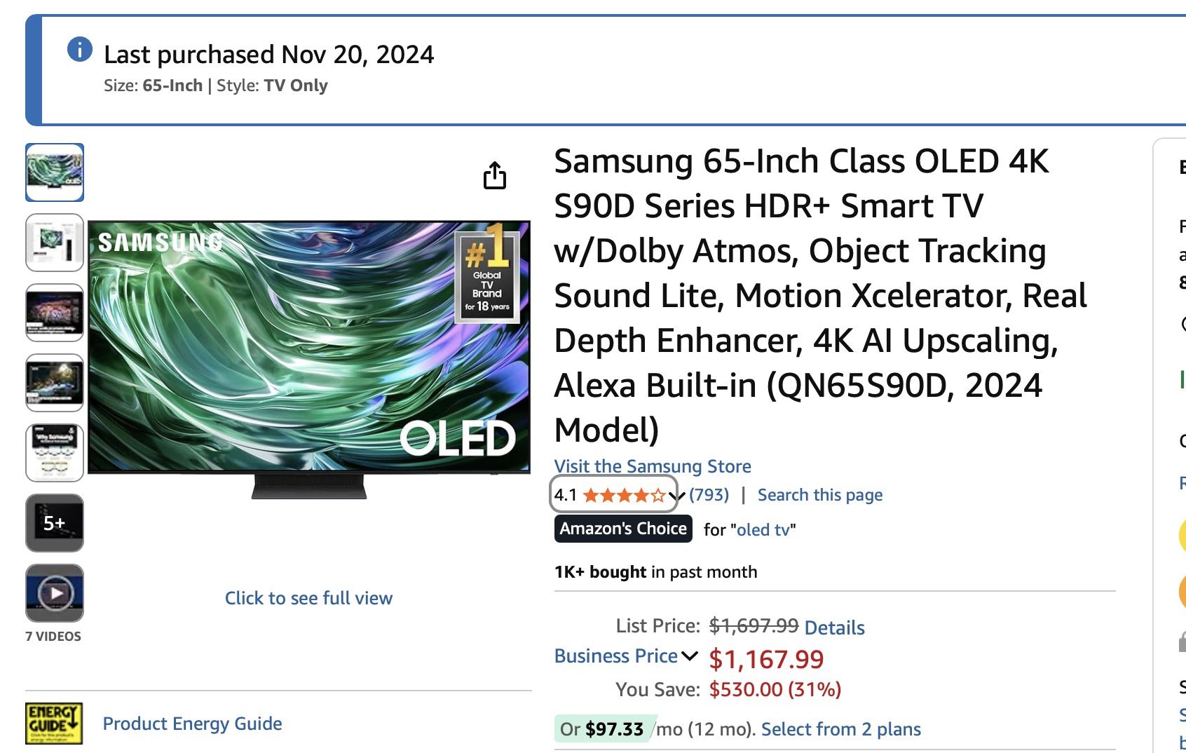 samsung tv like new