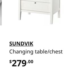 Changing table/chest, white
