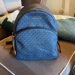 Blue Michael Kors Backpack 