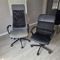 Gray Ikea Markus hi back desk chair rolling task and bonus mid-back black chair
