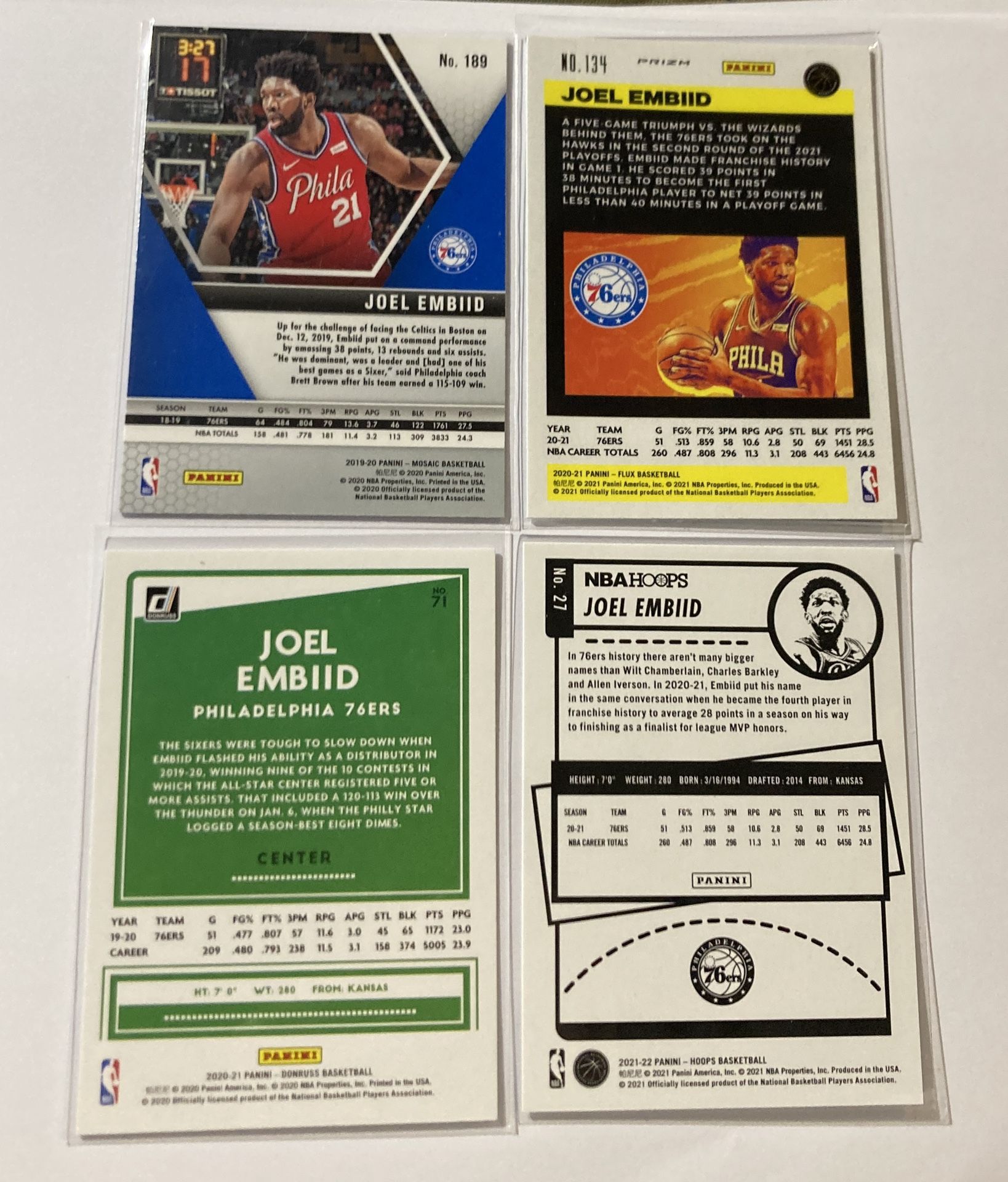 Joel Embiid Lot Of 9 Basketball Cards 76ers