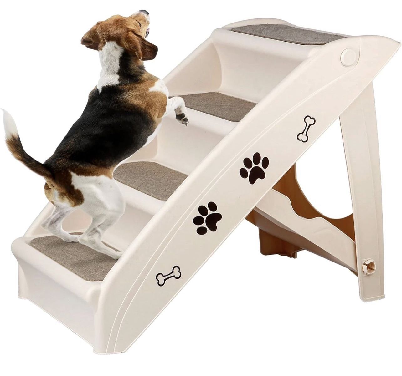 ZENY™ Foldable Pet Dog Stairs/Steps for Small Pet Dog/Cat, Safe and Durable Pet Ramp Stairs with Non-Slip Pads, for High Beds, Sofa, Car
