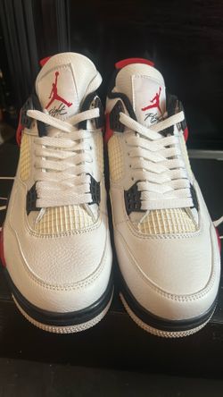 Jordan 4  white fire red , men size 8