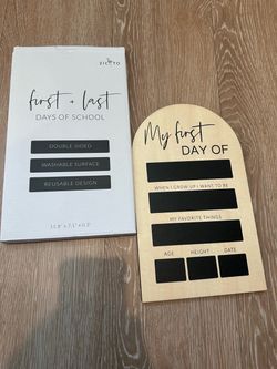 New reversible First Last Day of School wooden board sign