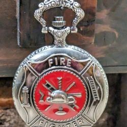 Fire Fighter Fire Dept Quartz Pocket Watch Men Women Gift SHIPPING AVAILABLE 