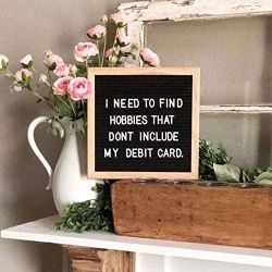 PETAL 10x10 Felt Letter Board: Felt Letter Board with 300 White Characters, Message Board with Stand