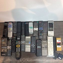 Lot of 22 Remote Controls Sony Panasonic Epson NEC Quasar TV DVD VCR Untested