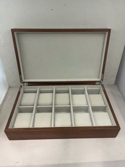 10-Slot Wooden Watch Box Organizer