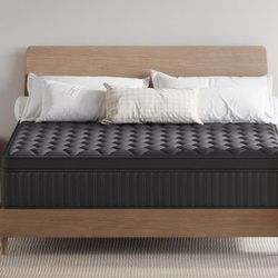 New Queen Mattress, 14 Inch Medium Firm Hybrid Mattress in Box, Individual Pocket Spring for Pressure Relief & Motion Isolation, No Box Spring Needed