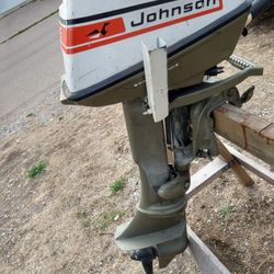 Johnson Out Board Boat Motor 6 Hp  And   A Gas Tank. 