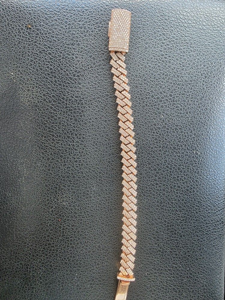 Coban Link Bracelet 10k Gold 55.7g Over 6 Ct Dimonds Vs
