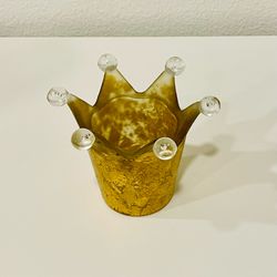 Glass & Gold Leaf Votive Candle Holder