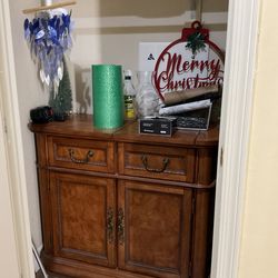 Vintage Wood Cabinet/Sideboard (40”W x 18”D x 35”H)
